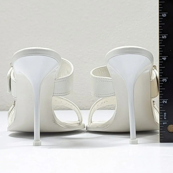 Alexander McQueen Women's White Double Buckle Punk Mules Size 41 (MSRP $1,090) - Picture 9 of 12